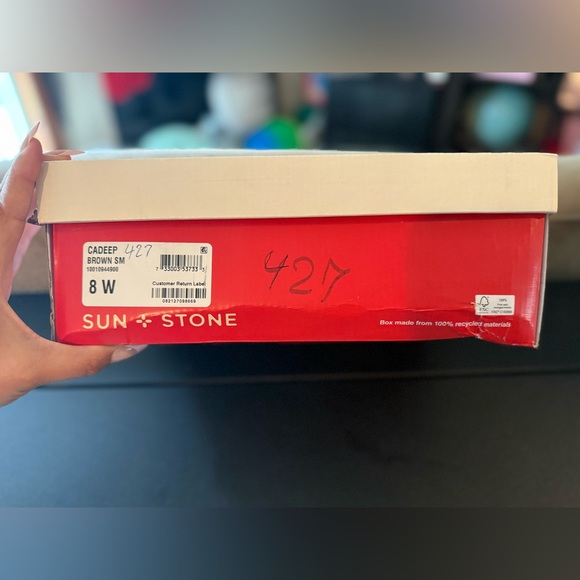 Sun & Stone Cadee Womens Faux Leather Zipper Ankle Boots Brown size 8 NEW IN BOX - Picture 8 of 8